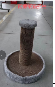 Corrugated paper cat grab pillar