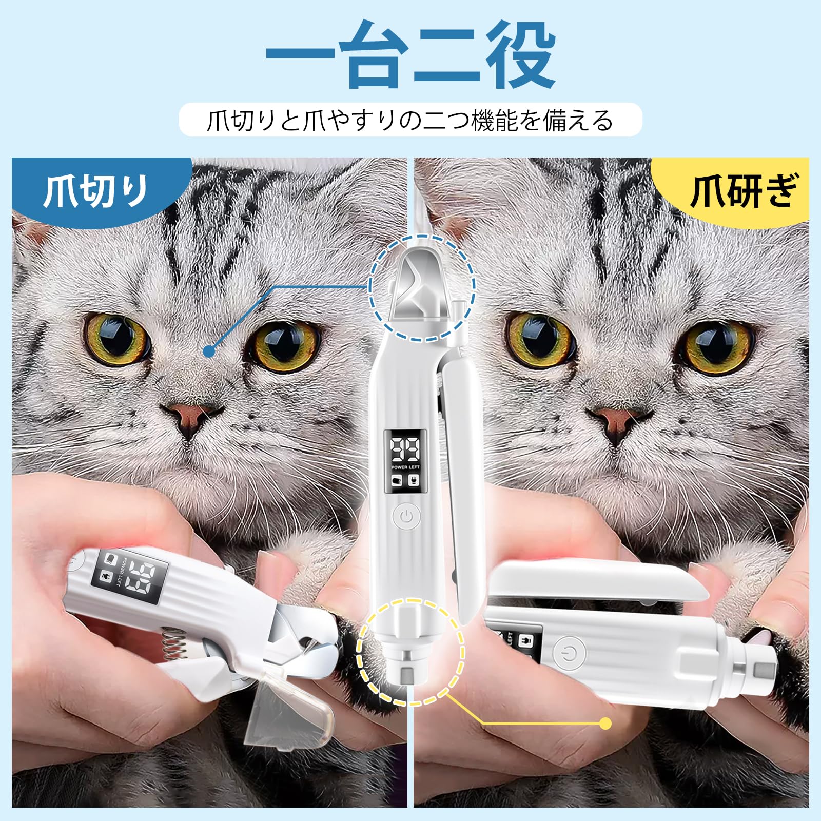 2in1 ペット用爪切り